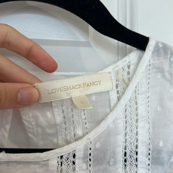 LoveShackFancy Natasha Heritage Mini Dress White Lace Detail Dress Size P (00) - Picture 4 of 8
